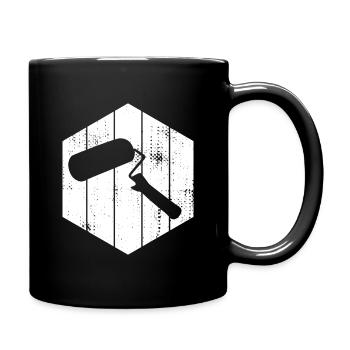Farbroller Skizze - Tasse einfarbig - Schwarz - Rechts