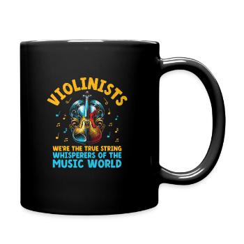 Violonistes, nous sommes les vrais chuchoteurs de cordes de la - Mug uni - noir - Droite
