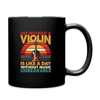 La vie sans violon est comme une journée sans musique - Mug uni - noir - Droite
