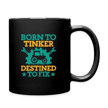 Landwirtschaftsmechaniker Lustige Traktormechaniker Bauernhof - Tasse einfarbig - Schwarz - Rechts