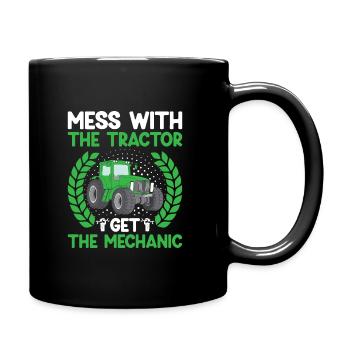 Landwirtschaftsmechaniker Lustige Traktormechaniker Bauernhof - Tasse einfarbig - Schwarz - Rechts