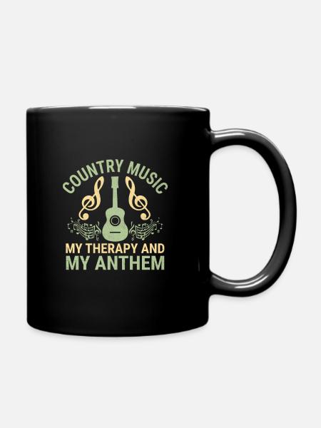 Comté Musique Vintage Amateur de musique Western Country C - Mug uni - noir