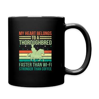 Thoroughbred Horse Racing Riding Equestian Horses - Full Colour Mug - black - Right