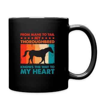 Courses de chevaux pur-sang Équitation Chevaux équestres - Mug uni - noir - Droite