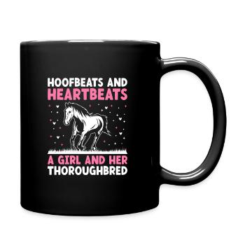Thoroughbred Horse Racing Riding Equestian Horses - Full Colour Mug - black - Right