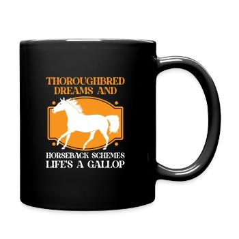 Courses de chevaux pur-sang Équitation Chevaux équestres - Mug uni - noir - Droite
