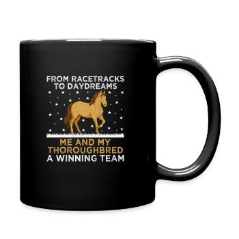 Courses de chevaux pur-sang Équitation Chevaux équestres - Mug uni - noir - Droite