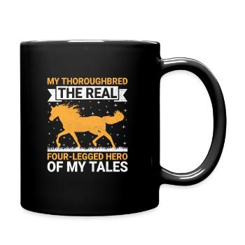 Thoroughbred Horse Racing Riding Equestian Horses - Full Colour Mug - black - Right