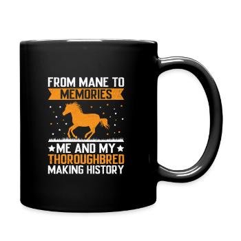 Courses de chevaux pur-sang Équitation Chevaux équestres - Mug uni - noir - Droite