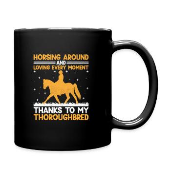 Courses de chevaux pur-sang Équitation Chevaux équestres - Mug uni - noir - Droite