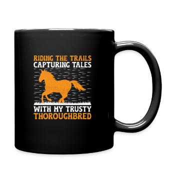 Courses de chevaux pur-sang Équitation Chevaux équestres - Mug uni - noir - Droite
