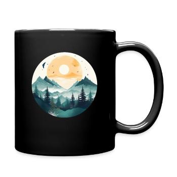 Wildtierbäume im Freien Natur Retro Wald - Tasse einfarbig - Schwarz - Rechts