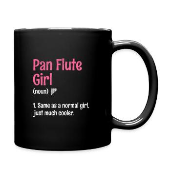 Pan Flute Girl Pan Flutist Marching Band Music Ins - Full Colour Mug - black - Right