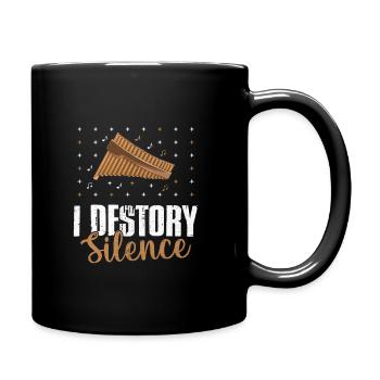 Pan Flute Player Pan Flutist Marching Band Music I - Full Colour Mug - black - Right