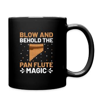 Pan Flute Player Pan Flutist Marching Band Music I - Full Colour Mug - black - Right