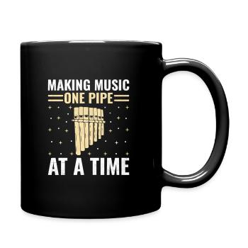 Pan Flute Player Pan Flutist Marching Band Music I - Full Colour Mug - black - Right