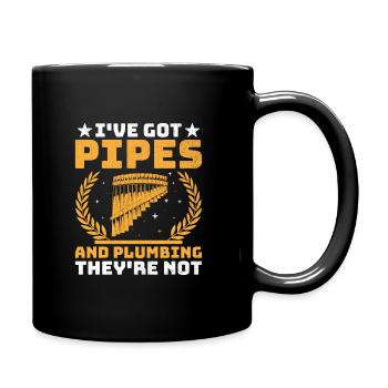 Pan Flute Player Pan Flutist Marching Band Music I - Full Colour Mug - black - Right