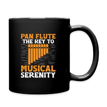 Pan Flute Player Pan Flutist Marching Band Music I - Full Colour Mug - black - Right