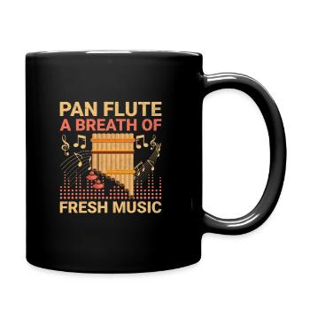 Pan Flute Player Pan Flutist Marching Band Music I - Full Colour Mug - black - Right