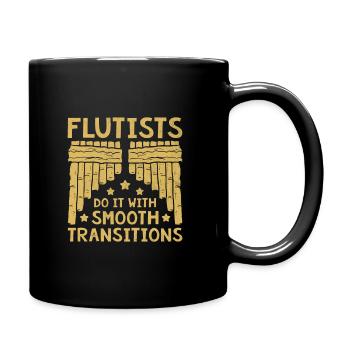 Pan Flute Player Pan Flutist Marching Band Music I - Full Colour Mug - black - Right