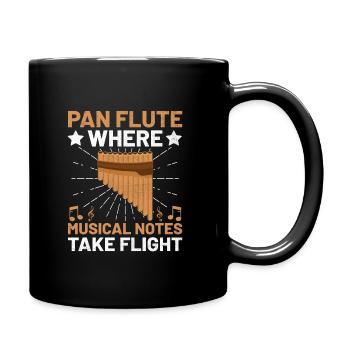 Pan Flute Player Pan Flutist Marching Band Music I - Full Colour Mug - black - Right