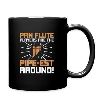 Pan Flute Player Pan Flutist Marching Band Music I - Full Colour Mug - black - Right