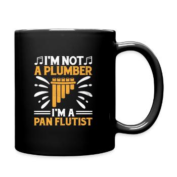 Pan Flute Player Pan Flutist Marching Band Music I - Full Colour Mug - black - Right