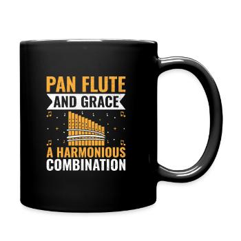 Pan Flute Player Pan Flutist Marching Band Music I - Full Colour Mug - black - Right