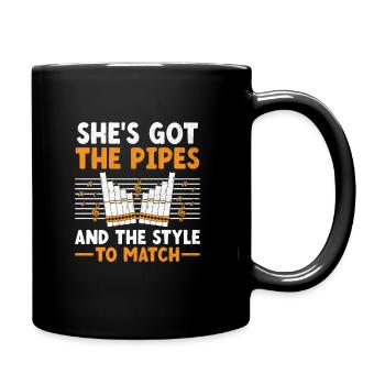 Pan Flute Player Pan Flutist Marching Band Music I - Full Colour Mug - black - Right