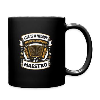 La vie est une mélodie et je suis le maestro de l’accordéon - Mug uni - noir - Droite