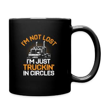 Trucker Fahren Papa Trucker Vater LKW-Fahrer - Tasse einfarbig - Schwarz - Rechts