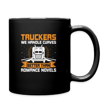 Trucker Fahren Papa Trucker Vater LKW-Fahrer - Tasse einfarbig - Schwarz - Rechts