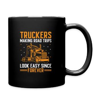 Trucker Fahren Papa Trucker Vater LKW-Fahrer - Tasse einfarbig - Schwarz - Rechts