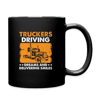 Trucker Fahren Papa Trucker Vater LKW-Fahrer - Tasse einfarbig - Schwarz - Rechts