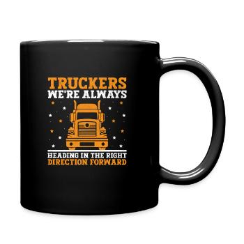 Trucker Fahren Papa Trucker Vater LKW-Fahrer - Tasse einfarbig - Schwarz - Rechts