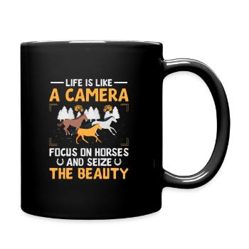 Pferdefotografie Reiten Pferde Hobby Ph - Tasse einfarbig - Schwarz - Rechts