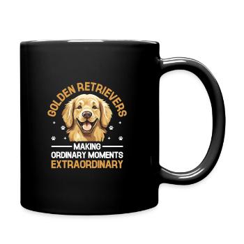 Golden Retrievers Making Ordinary Moments Extraord - Full Colour Mug - black - Right