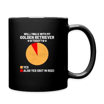 Werde ich heute mit meinem Golden Retriever GR Hund spazieren gehen? - Tasse einfarbig - Schwarz - Rechts