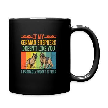 Si mon berger allemand ne t’aime pas, je risque de - Mug uni - noir - Droite