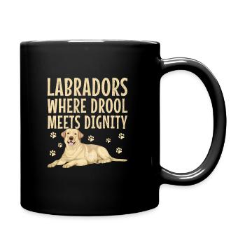 Labradors Where Drool Meets Dignity Labrador Retri - Full Colour Mug - black - Right