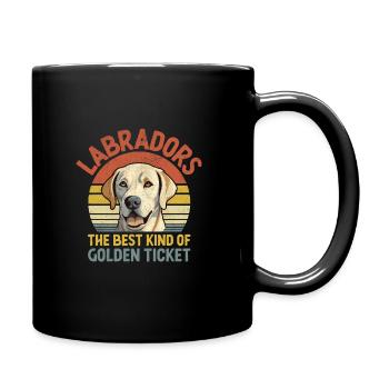 Labradors The Best Kind Of Golden Ticket Labrador - Full Colour Mug - black - Right