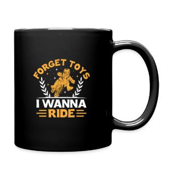 Drapeau américain Oublier les jouets Je veux faire de la moto - Mug uni - noir - Droite