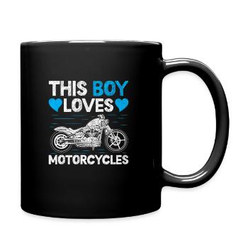 Dieser Junge liebt Motorräder Motorradfahren Biker Moto - Tasse einfarbig - Schwarz - Rechts