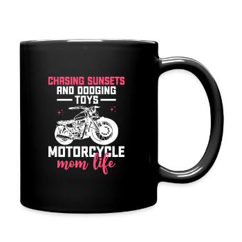 À la poursuite des couchers de soleil et à l’esquive des jouets Moto Mom Li - Mug uni - noir - Droite