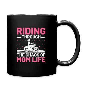Riding Through The Chaos Of Mom Life Motorcyclist - Full Colour Mug - black - Right