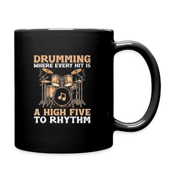 Tambourinage où chaque coup est un high five au rythme - Mug uni - noir - Droite