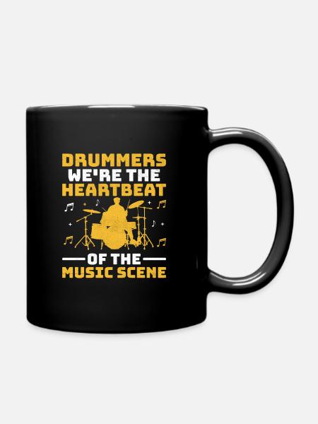 Drummers Wir sind der Herzschlag der Musikszene Dr - Tasse einfarbig - Schwarz