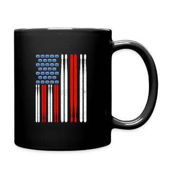 Drapeau américain tambour Patriot Tambour Mélomane Dru - Mug uni - noir - Droite
