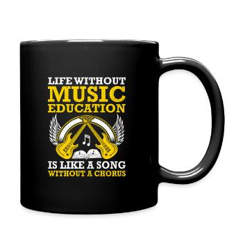 Ein Leben ohne musikalische Bildung ist wie ein Lied ohne - Tasse einfarbig - Schwarz - Rechts