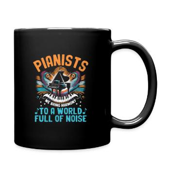Pianists To A World Full Of Noise Piano Player Pia - Full Colour Mug - black - Right